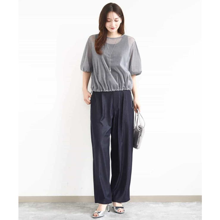 デニム調シアーブラウス/洗える | MK MICHEL KLEIN | 詳細画像9 