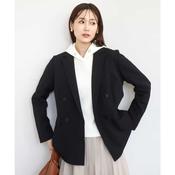 ブラック | ダブルブレストジャケット/洗える | MK MICHEL KLEIN