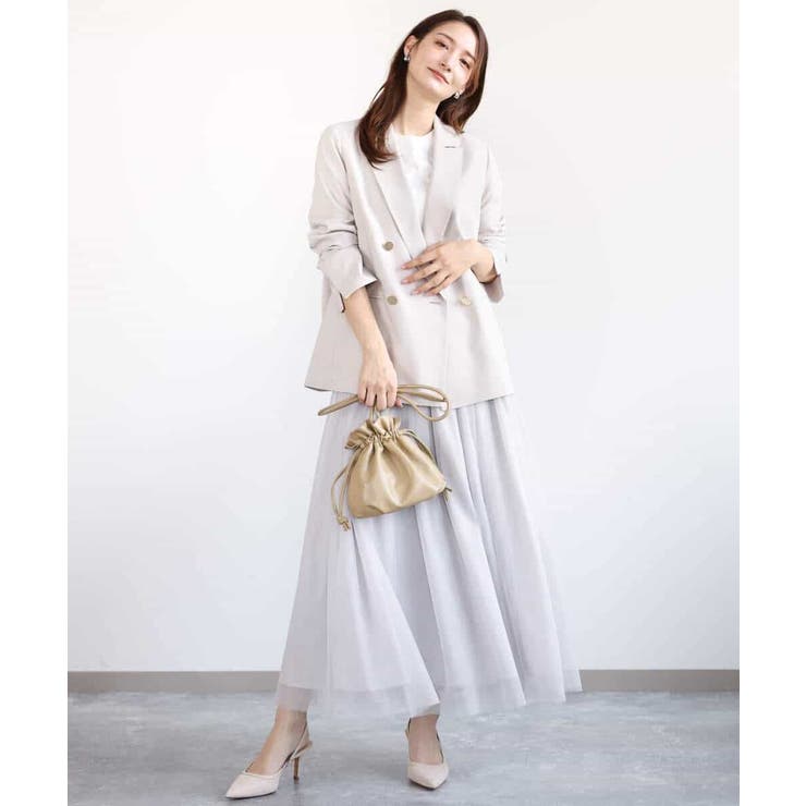 リネンライク ダブルブレストジャケット/洗える | MK MICHEL KLEIN | 詳細画像16 