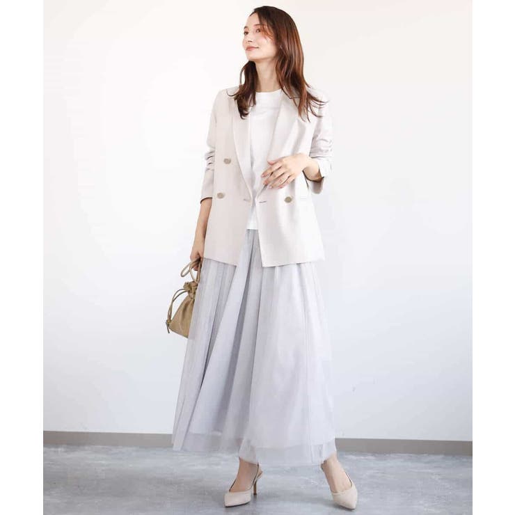 リネンライク ダブルブレストジャケット/洗える | MK MICHEL KLEIN | 詳細画像19 