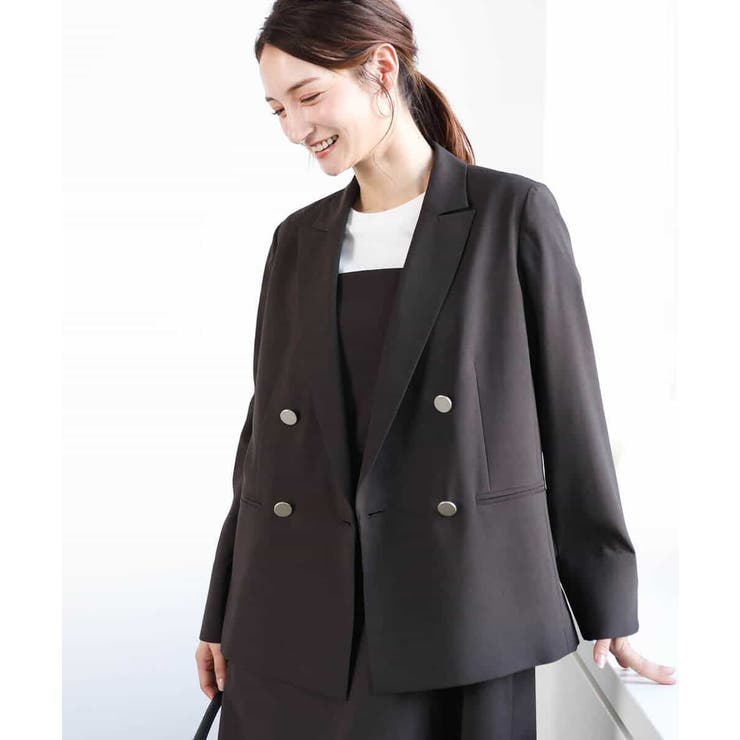 リネンライク ダブルブレストジャケット/洗える | MK MICHEL KLEIN | 詳細画像2 