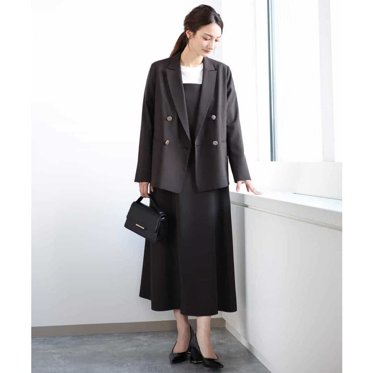 リネンライク ダブルブレストジャケット/洗える | MK MICHEL KLEIN | 詳細画像3 