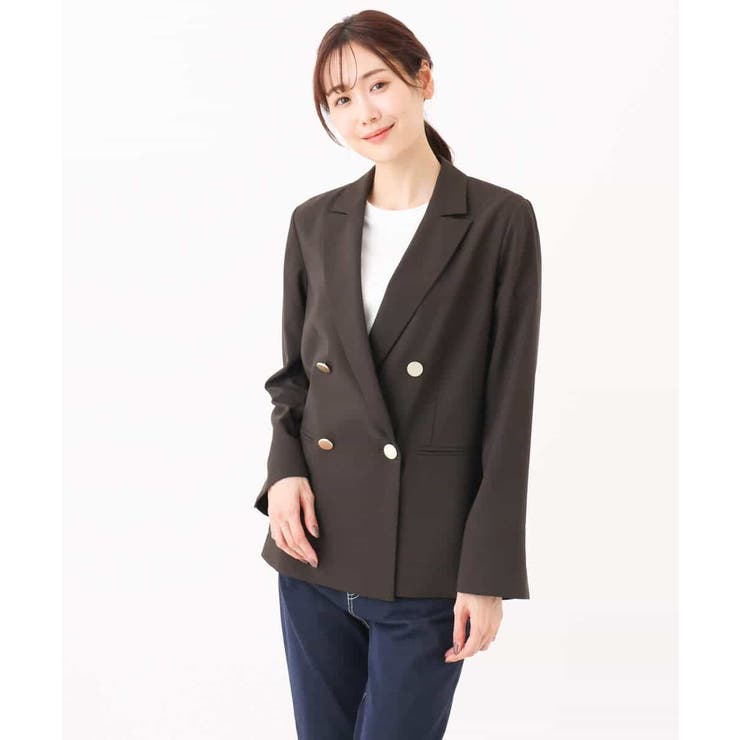 リネンライク ダブルブレストジャケット/洗える | MK MICHEL KLEIN | 詳細画像33 