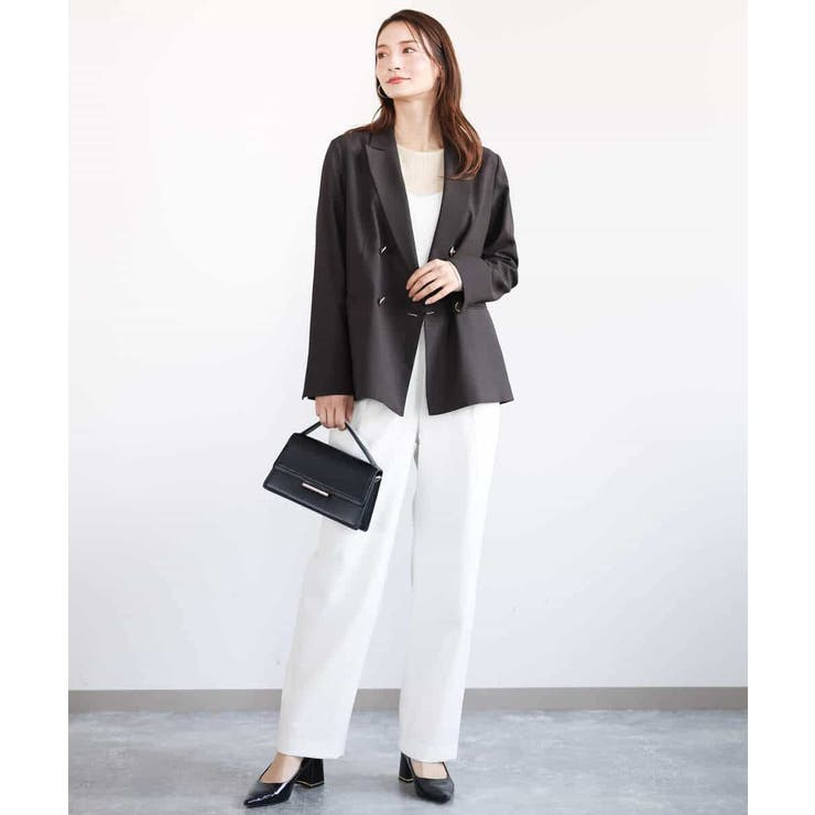 リネンライク ダブルブレストジャケット/洗える | MK MICHEL KLEIN | 詳細画像7 