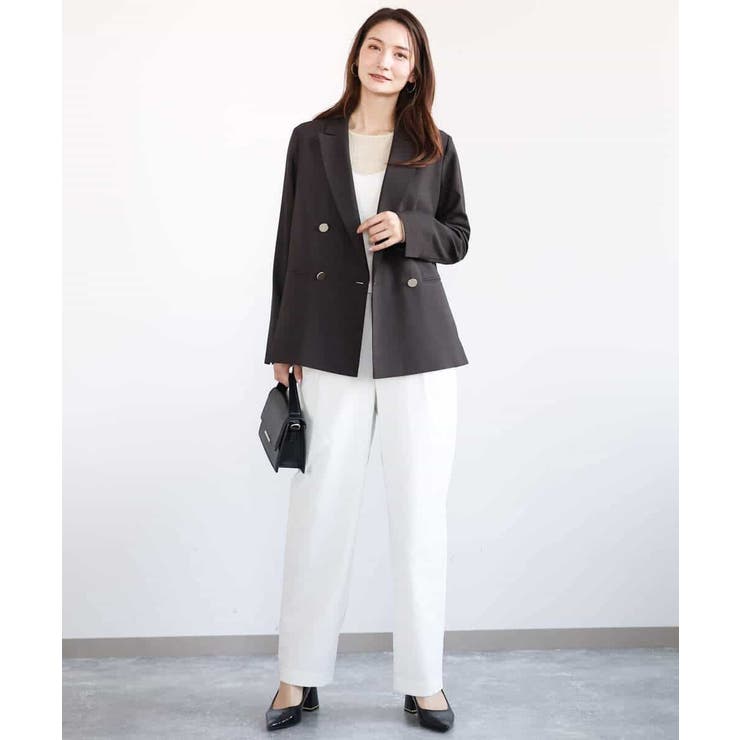 リネンライク ダブルブレストジャケット/洗える | MK MICHEL KLEIN | 詳細画像9 