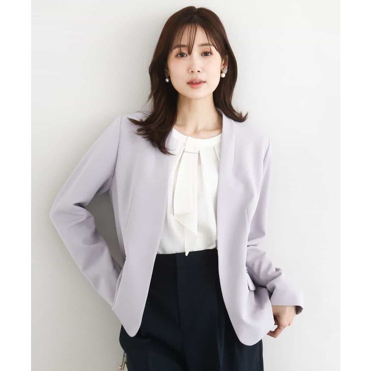 ダブルクロス カラーレスジャケット/セットアップ対応/洗える | MK MICHEL KLEIN | 詳細画像2 