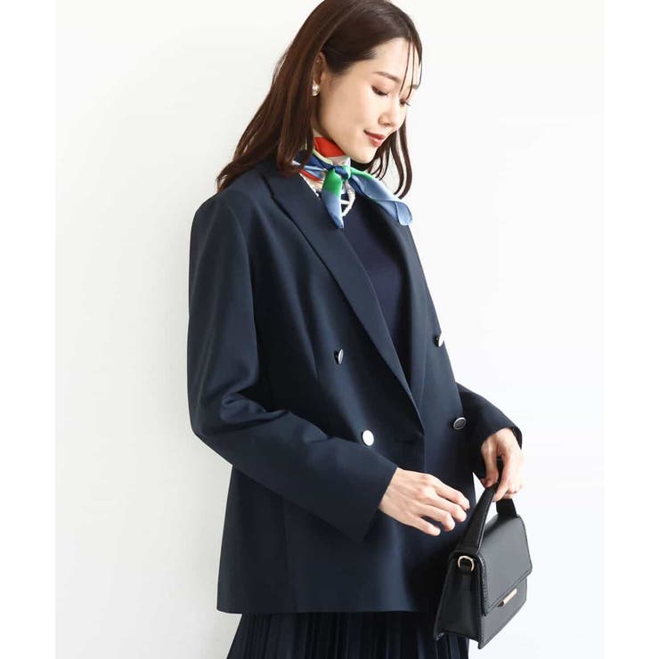 ネイビー | ダブルブレストジャケット/洗える | MK MICHEL KLEIN