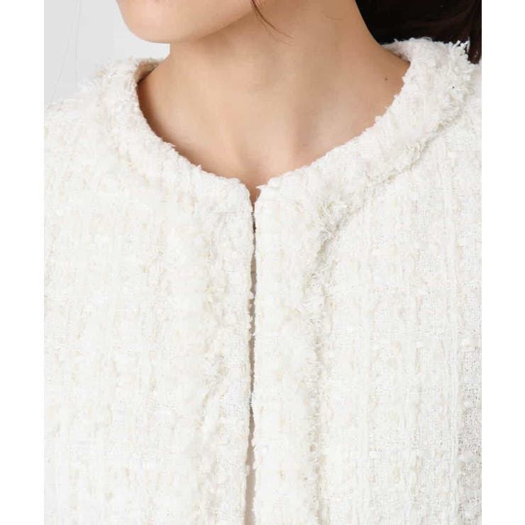 ノーカラーファンシーツイードジャケット/セットアップ対応/洗える | MK MICHEL KLEIN | 詳細画像10 