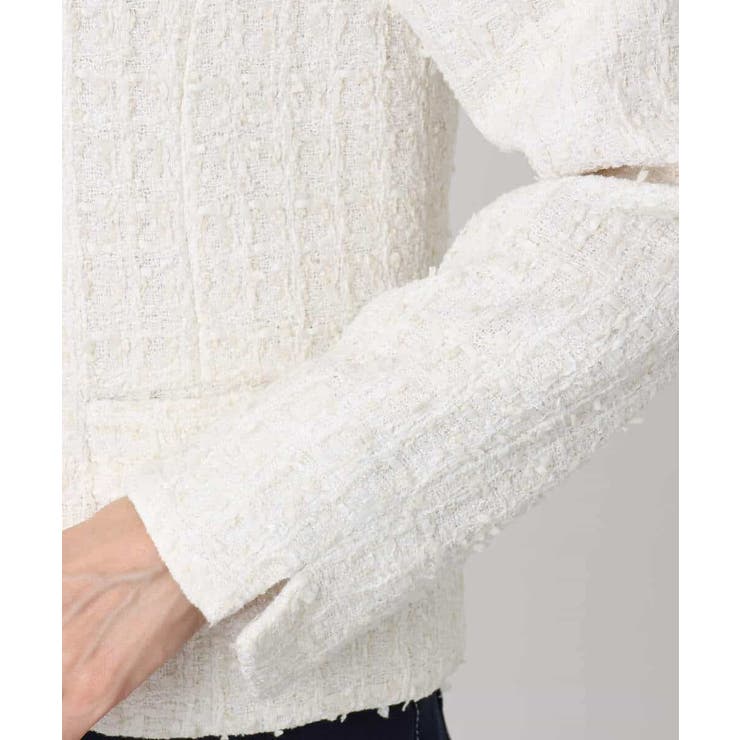 ノーカラーファンシーツイードジャケット/セットアップ対応/洗える | MK MICHEL KLEIN | 詳細画像11 