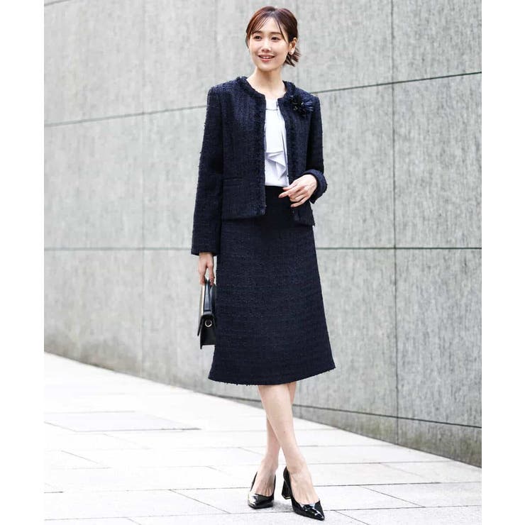 ノーカラーファンシーツイードジャケット/セットアップ対応/洗える | MK MICHEL KLEIN | 詳細画像22 