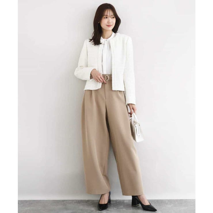 ノーカラーファンシーツイードジャケット/セットアップ対応/洗える | MK MICHEL KLEIN | 詳細画像4 