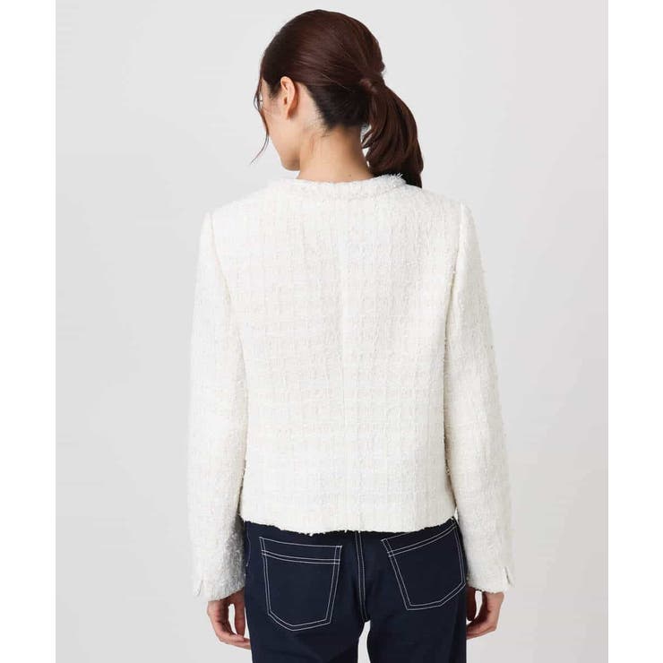 ノーカラーファンシーツイードジャケット/セットアップ対応/洗える | MK MICHEL KLEIN | 詳細画像9 