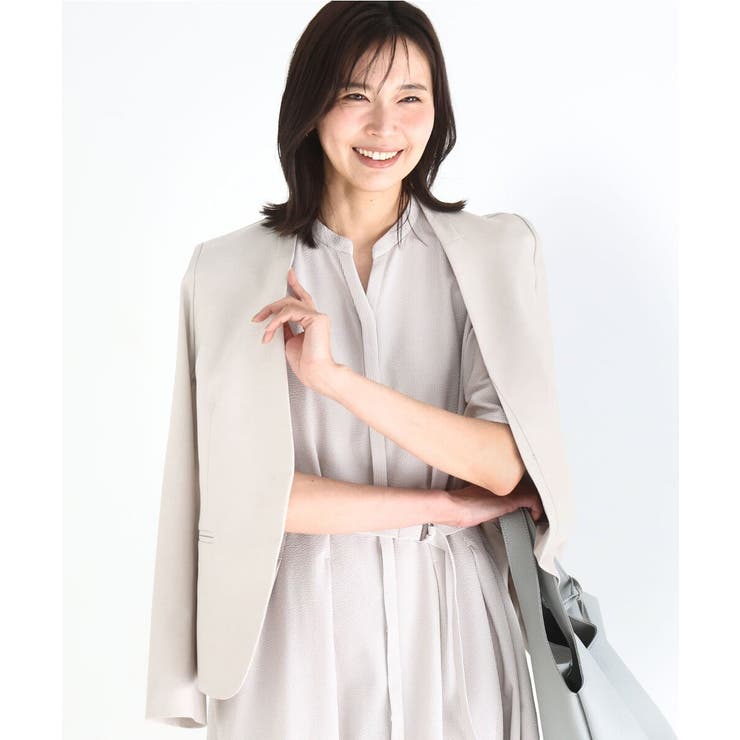 ドライタッチストレッチ カラーレスジャケット/イージーケア/洗える | MK MICHEL KLEIN | 詳細画像1 