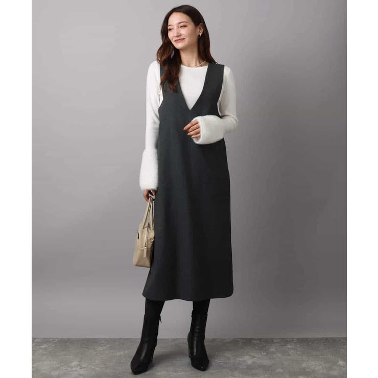 ウールライクVネックジャンパースカート/洗える | MK MICHEL KLEIN | 詳細画像12 