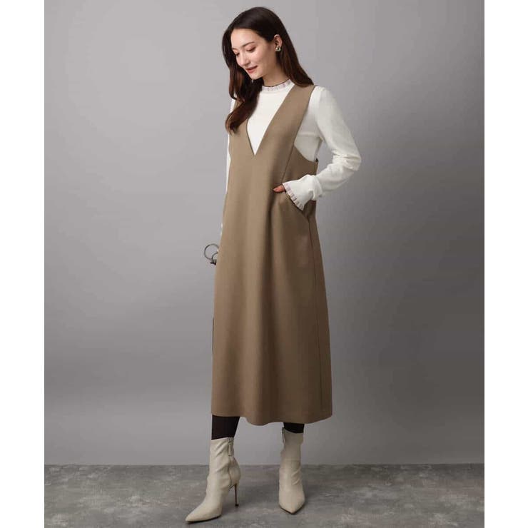 ウールライクVネックジャンパースカート/洗える | MK MICHEL KLEIN | 詳細画像2 