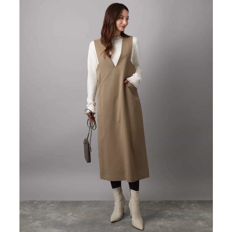 ウールライクVネックジャンパースカート/洗える | MK MICHEL KLEIN | 詳細画像3 