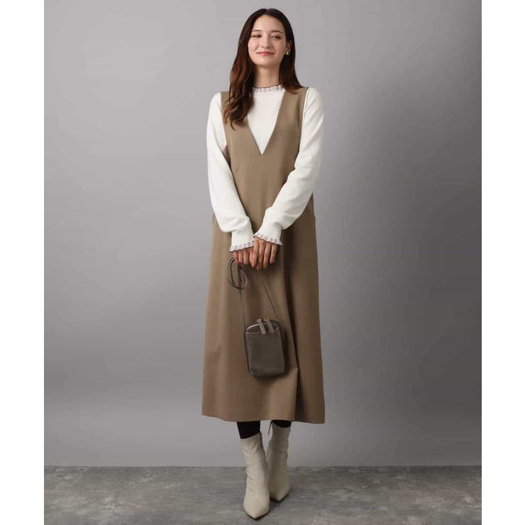 ウールライクVネックジャンパースカート/洗える | MK MICHEL KLEIN | 詳細画像4 