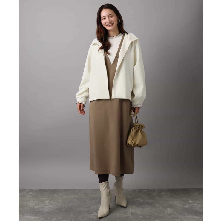 ウールライクVネックジャンパースカート/洗える | MK MICHEL KLEIN | 詳細画像8 