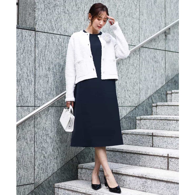 レース衿付きサックワンピース/防シワ/洗える | MK MICHEL KLEIN | 詳細画像11 