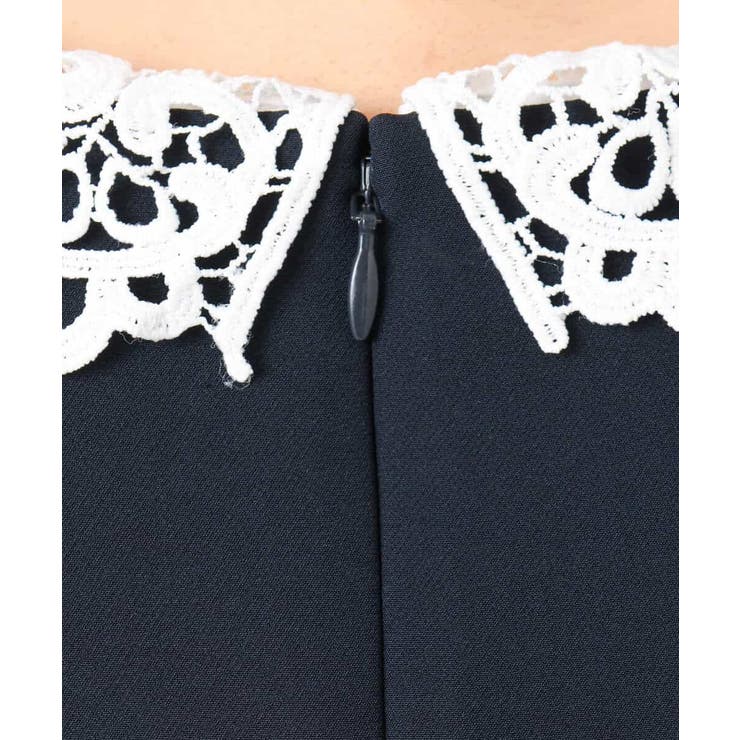 レース衿付きサックワンピース/防シワ/洗える | MK MICHEL KLEIN | 詳細画像18 