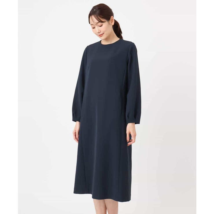 レース衿付きサックワンピース/防シワ/洗える | MK MICHEL KLEIN | 詳細画像24 