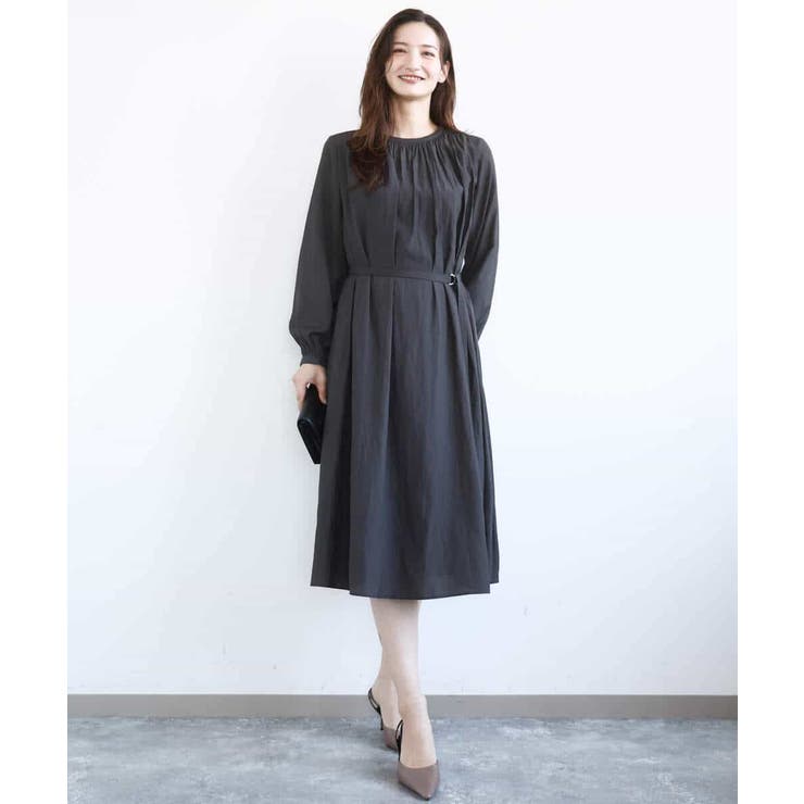 サテンギャザーワンピース/洗える | MK MICHEL KLEIN | 詳細画像10 