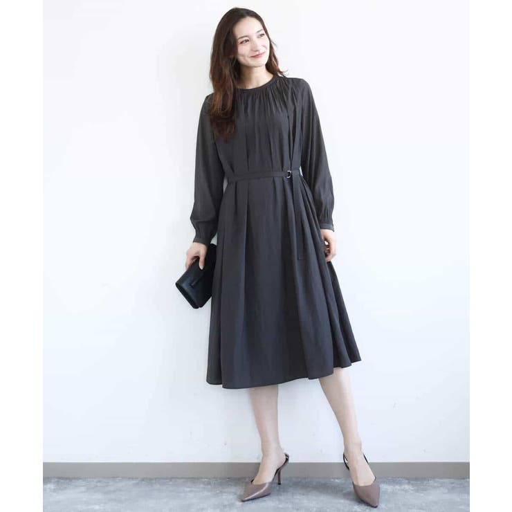 サテンギャザーワンピース/洗える | MK MICHEL KLEIN | 詳細画像11 