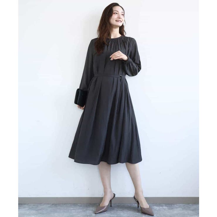 サテンギャザーワンピース/洗える | MK MICHEL KLEIN | 詳細画像12 