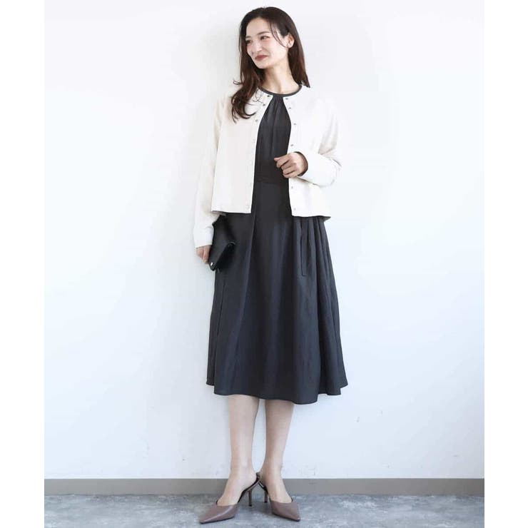 サテンギャザーワンピース/洗える | MK MICHEL KLEIN | 詳細画像15 