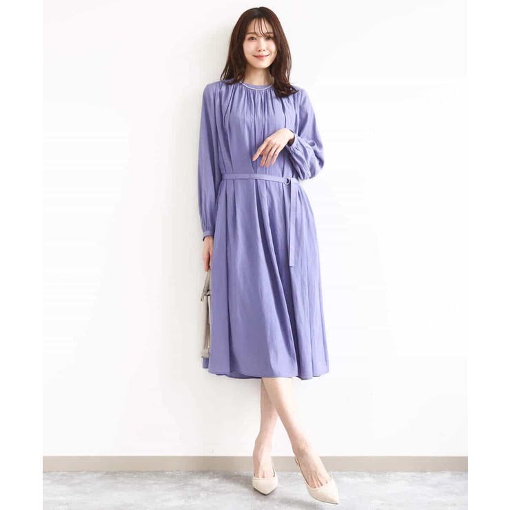 サテンギャザーワンピース/洗える | MK MICHEL KLEIN | 詳細画像2 