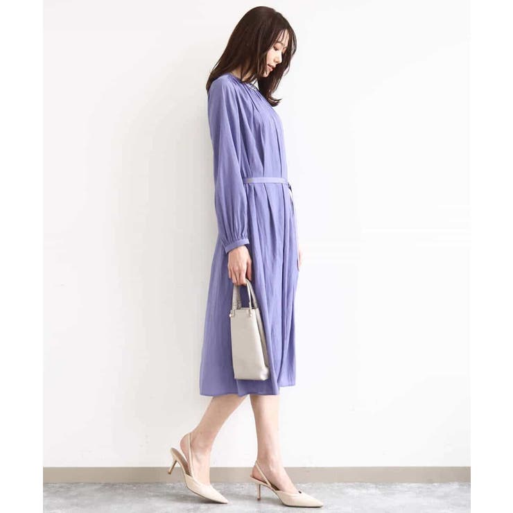 サテンギャザーワンピース/洗える | MK MICHEL KLEIN | 詳細画像3 