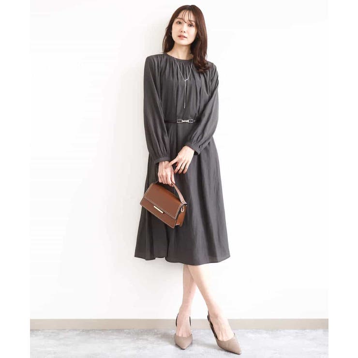 サテンギャザーワンピース/洗える | MK MICHEL KLEIN | 詳細画像7 