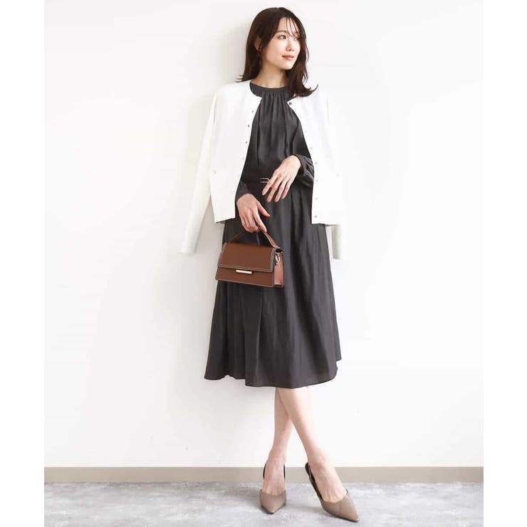 サテンギャザーワンピース/洗える | MK MICHEL KLEIN | 詳細画像9 