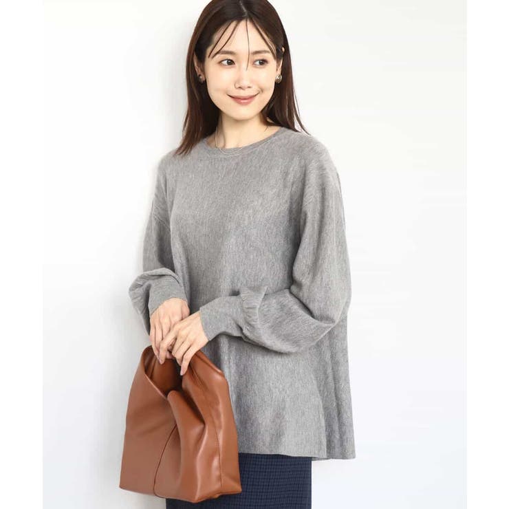 グレー | フレアーシルエットチュニックニット/洗える | MK MICHEL KLEIN