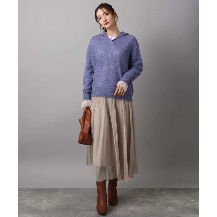 透かし編みニットフーディープルオーバー/洗える | MK MICHEL KLEIN | 詳細画像11 