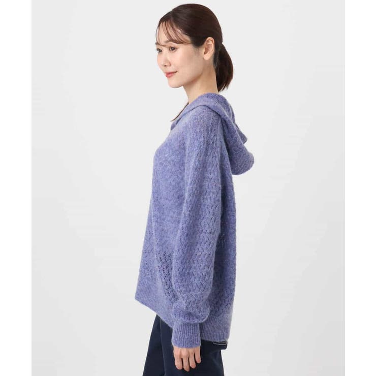 透かし編みニットフーディープルオーバー/洗える | MK MICHEL KLEIN | 詳細画像15 