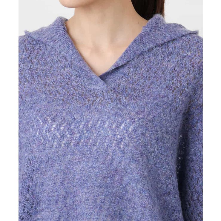 透かし編みニットフーディープルオーバー/洗える | MK MICHEL KLEIN | 詳細画像17 