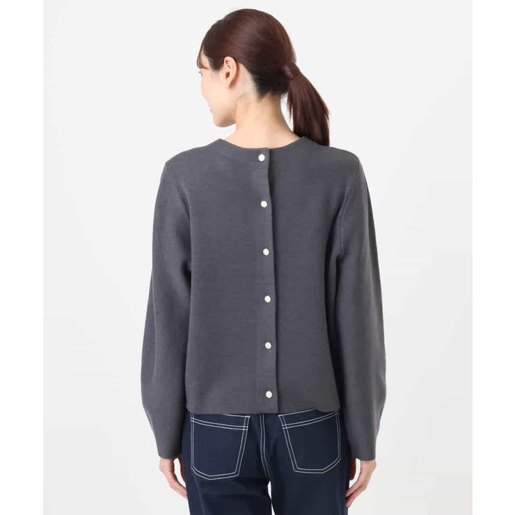 スムース編みバック釦ニット/洗える | MK MICHEL KLEIN | 詳細画像13 