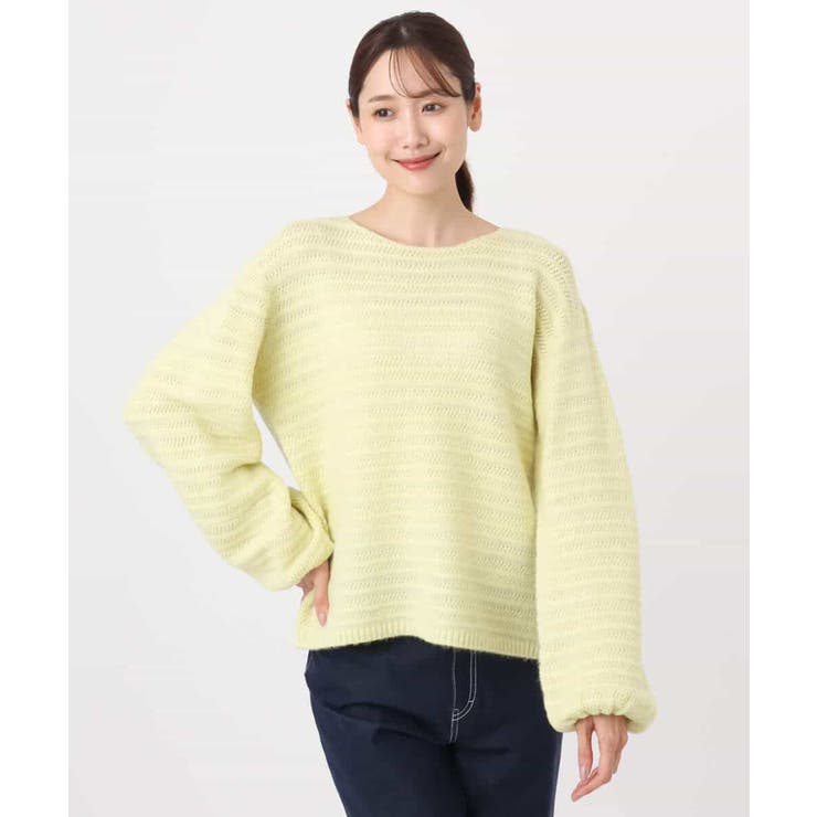 シアーボーダーボリュームパフスリーブニット/洗える | MK MICHEL KLEIN | 詳細画像20 