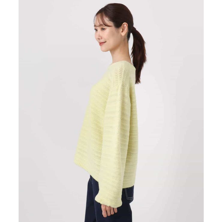 シアーボーダーボリュームパフスリーブニット/洗える | MK MICHEL KLEIN | 詳細画像21 