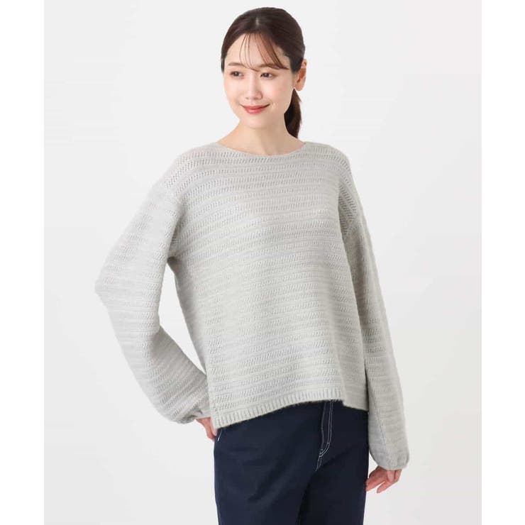 シアーボーダーボリュームパフスリーブニット/洗える | MK MICHEL KLEIN | 詳細画像27 