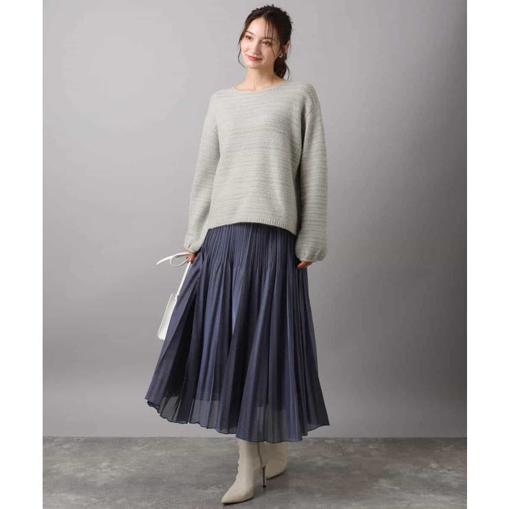 シアーボーダーボリュームパフスリーブニット/洗える | MK MICHEL KLEIN | 詳細画像4 