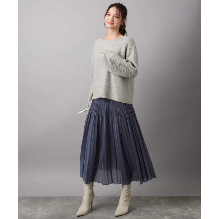 シアーボーダーボリュームパフスリーブニット/洗える | MK MICHEL KLEIN | 詳細画像5 