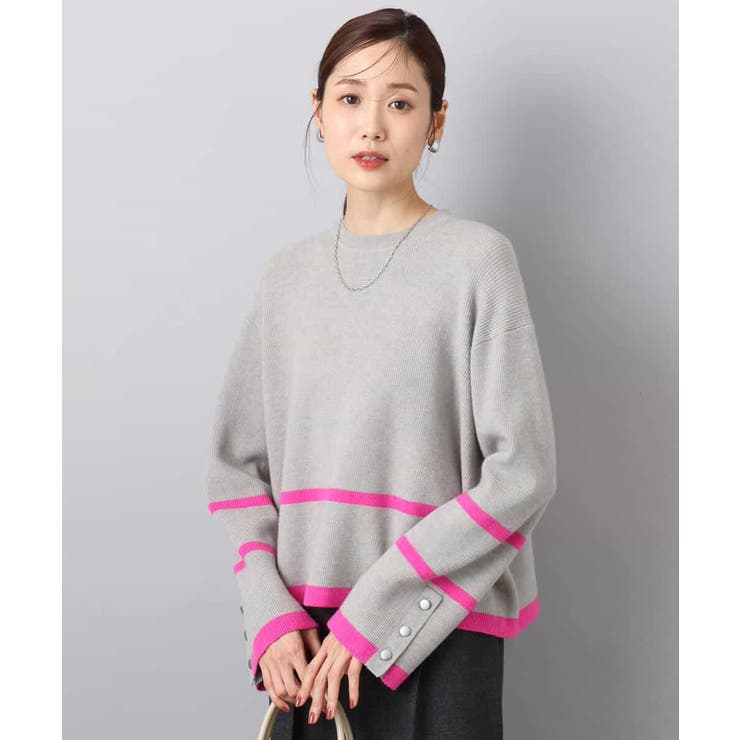 配色ライン片畦編みニット/洗える | MK MICHEL KLEIN | 詳細画像12 