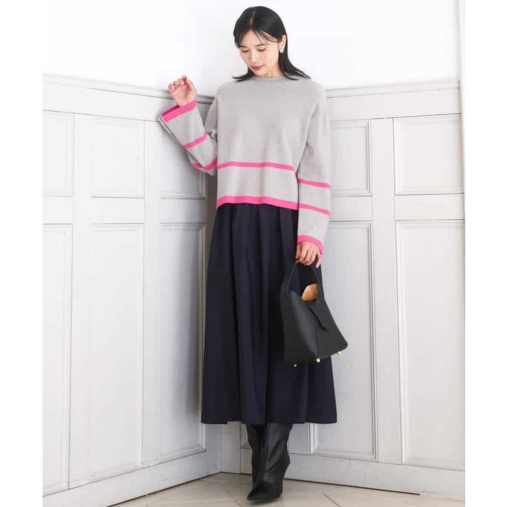 配色ライン片畦編みニット/洗える | MK MICHEL KLEIN | 詳細画像23 