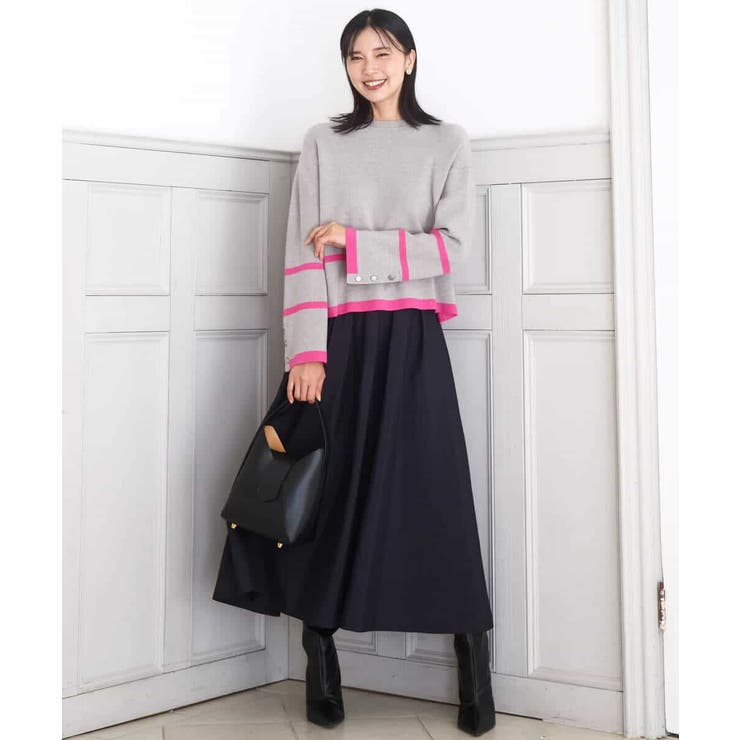 配色ライン片畦編みニット/洗える | MK MICHEL KLEIN | 詳細画像26 