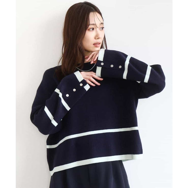 配色ライン片畦編みニット/洗える | MK MICHEL KLEIN | 詳細画像27 