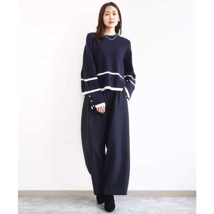 配色ライン片畦編みニット/洗える | MK MICHEL KLEIN | 詳細画像29 