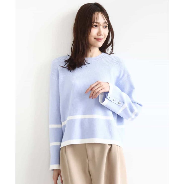 配色ライン片畦編みニット/洗える | MK MICHEL KLEIN | 詳細画像31 
