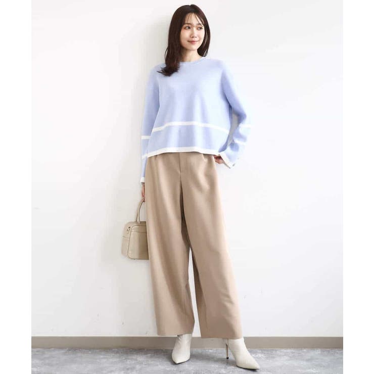 配色ライン片畦編みニット/洗える | MK MICHEL KLEIN | 詳細画像32 